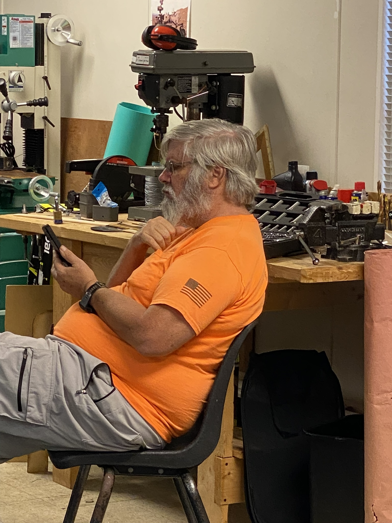 Driver and operator practicing controls